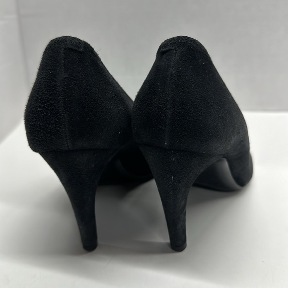 Roger Vivier High Heel Shoes Suede Pumps Round Toe Square Logo Black Size 36.5 - Picture 7 of 13